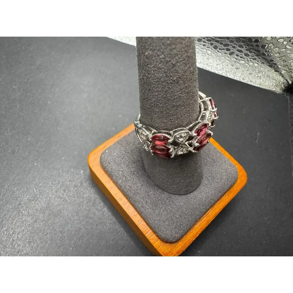 STS Chuck Clemency Sterling Silver 925 Rhodolite Cocktail Ring Sz 9